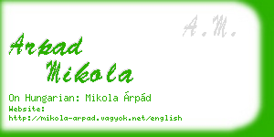 arpad mikola business card
