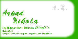 arpad mikola business card